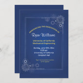 青モダン機械技術者卒業党 招待状 (正面/裏面)