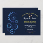 青モダン機械技術者卒業党 招待状 (正面/裏面)