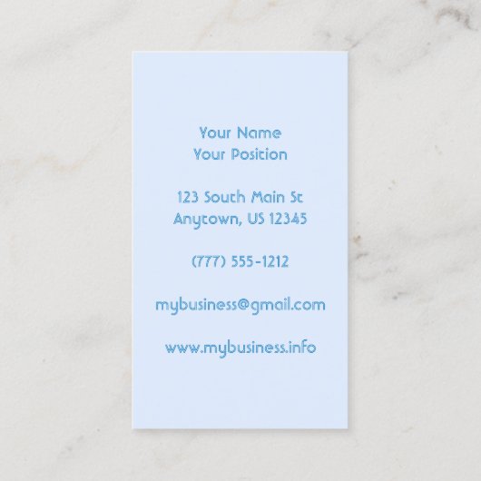 青モダン正方形抽象芸術 名刺 (裏面)