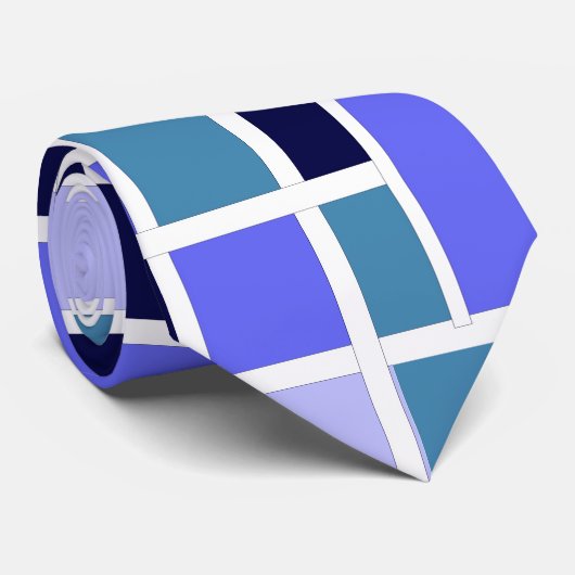 青モダン正方形 ネクタイ (ロール)