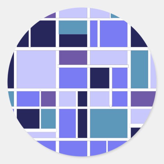 青モダン正方形 ラウンドシール (正面)