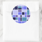 青モダン正方形 ラウンドシール (バッグ)