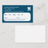 青モダン歯医者アポイントメントカード 名刺 (正面/裏面)