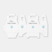 青モダン気球ボーイベビーシャワー フェイバーボックス (折り畳みなし)