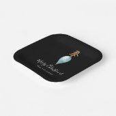 青モダン水の色のクリパーソナライズされたスマス ペーパープレート (傾斜あり)