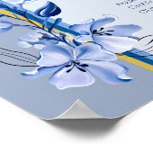 青モダン水大理石結婚座図 ポスター (角)