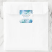 青モダン水彩少年バプテスマ スクエアシール (バッグ)