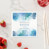 青モダン水彩少年バプテスマ スタンダードカクテルナプキン (インサイチュ)