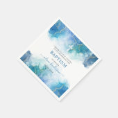 青モダン水彩少年バプテスマ スタンダードカクテルナプキン (角)