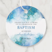 青モダン水彩少年バプテスマ フェイバータグ (裏面)