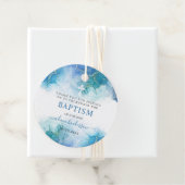 青モダン水彩少年バプテスマ フェイバータグ (インサイチュ)