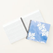 青モダン水彩白カエデ葉ラ ノートブック (内部)