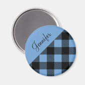 青モダン水牛のプレイド名 マグネット (正面/裏面)