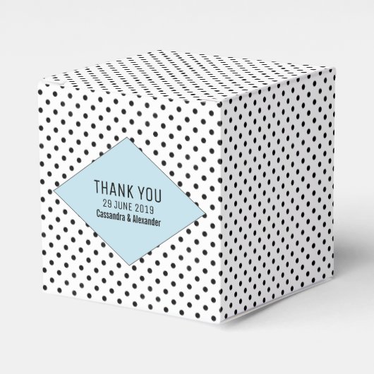 青モダン水玉模様結婚ズ フェイバーボックス (正面サイド)