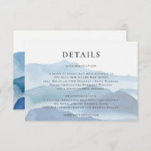 青モダン水色の結婚詳細 エンクロージャーカード (正面/裏面)