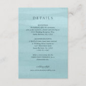 青モダン水色エレガントな結婚式 エンクロージャーカード (正面)