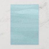青モダン水色エレガントな結婚式 エンクロージャーカード (裏面)