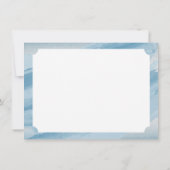 青モダン水色スプラッシュ サンキューカード (裏面)