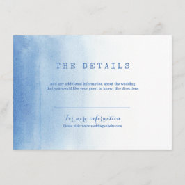 青モダン水色ビーチ結婚式詳細カード エンクロージャーカード