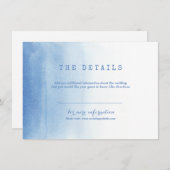 青モダン水色ビーチ結婚式詳細カード エンクロージャーカード (正面/裏面)