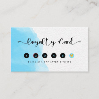 青モダン水色ファッション ロイヤリティカード