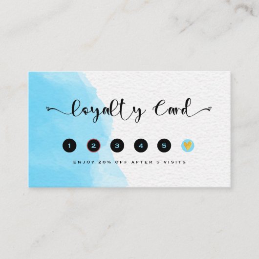 青モダン水色ファッション ロイヤリティカード (正面)