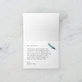 青モダン水色フェザー結婚ズ サンキューカード (内部)