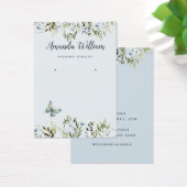 青モダン水色フローライヤリング表示カード (デスク)