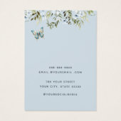 青モダン水色フローライヤリング表示カード (裏面)