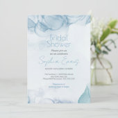 青モダン水色ブライダルシャワー 招待状 (スタンド正面)