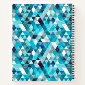 青モダン水色モザイク模様モノグラム ノートブック (裏面)
