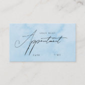 青モダン水色化粧 予約カード (正面)