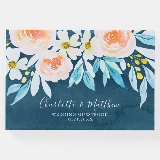 青モダン水色植物学結婚院 ゲストブック (正面)