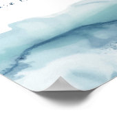 青モダン水色海塗りつぶし ポスター (角)