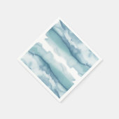 青モダン水色海結婚 スタンダードカクテルナプキン (角)