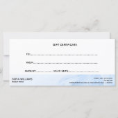 青モダン水色証明書ギフトカード (裏面)