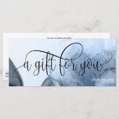 青モダン水色証明書ギフトカード (正面/裏面)