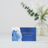 青モダン水色 名刺 (スタンド正面)