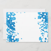 青モダン泡最初の誕生日 招待状 (裏面)