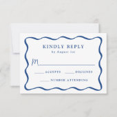 青モダン波のフレ結婚ーム 出欠カード (正面)
