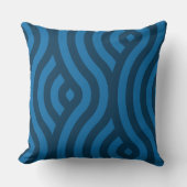 青モダン波パタストライプのーン装飾用クッション クッション (正面)