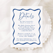 青モダン波状フレーム結婚の詳細 エンクロージャーカード