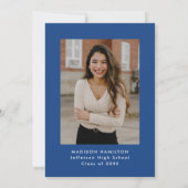 青モダン波額写真卒業パーティー 招待状 (裏面)