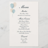 青モダン洗礼招待状付きカスタムメニュー (裏面)
