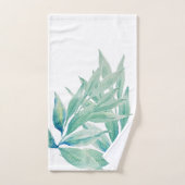 青モダン海抽象芸術植物水色 バスタオルセット (ハンドタオル)