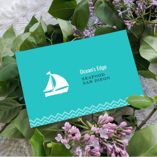 青モダン海波カスタマイズテンプレート ノートカード