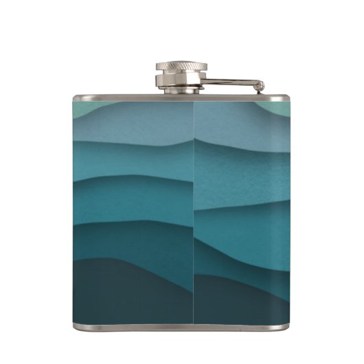 青モダン海波沿岸 フラスク (裏面)