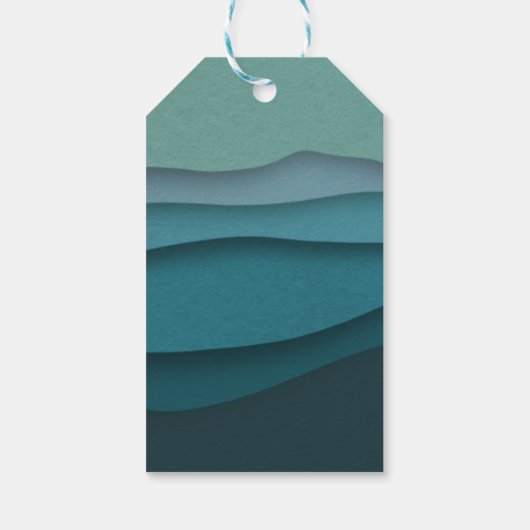 青モダン海波 ギフトタグ (裏面)