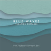 青モダン海波 シール (正面)