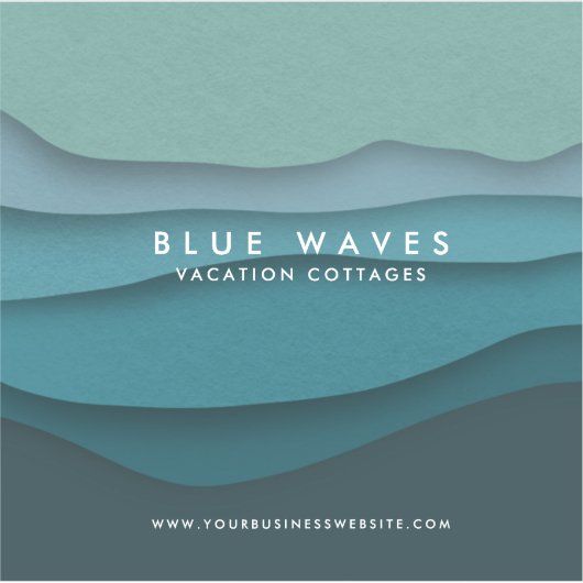 青モダン海波 シール (正面)